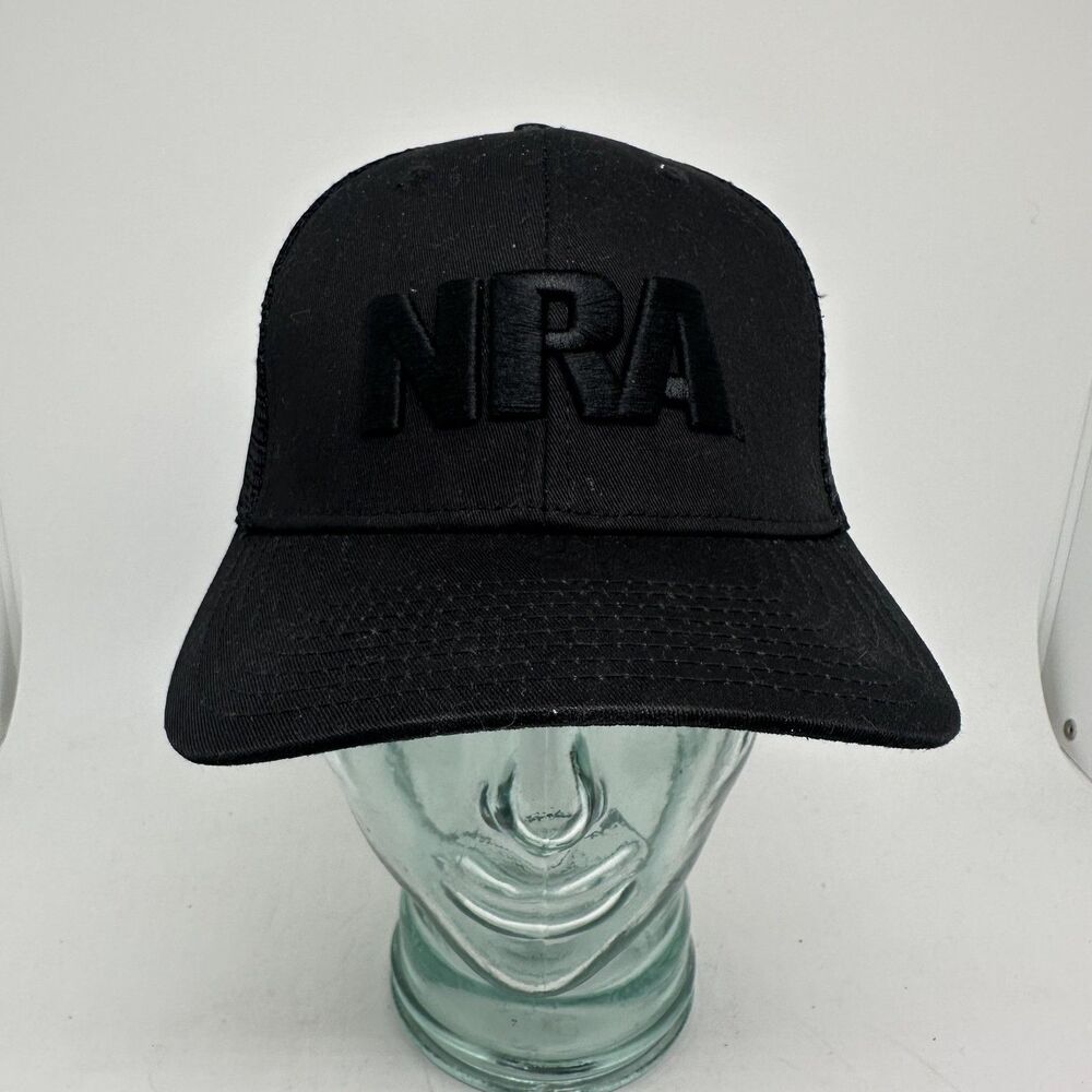 NRA Hat Cap Snap Back Mens One Size Black Mesh Trucker National Rifle USA